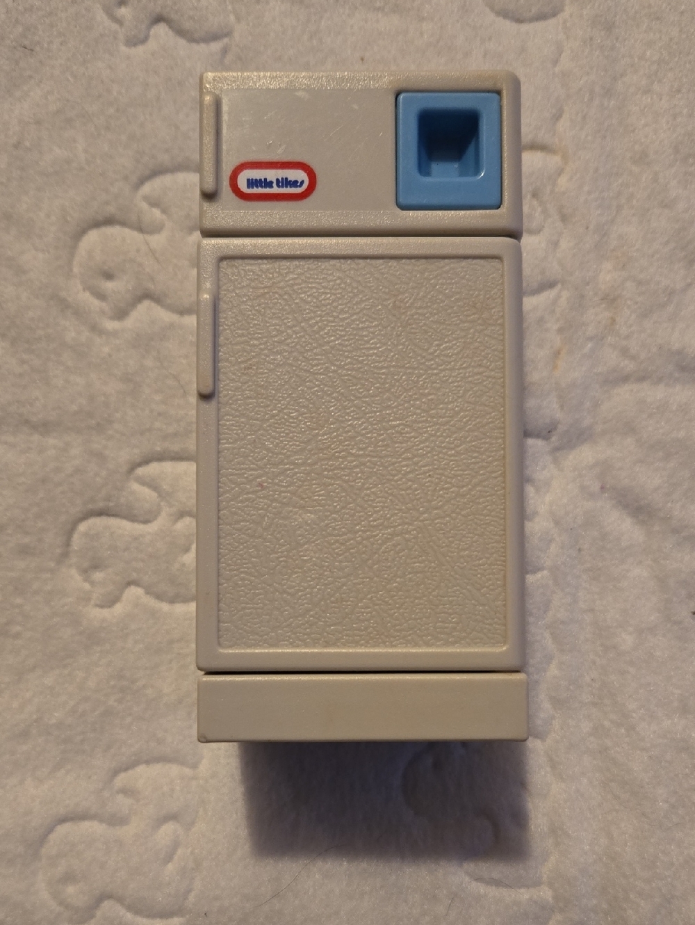 White & Light Blue Toy Refrigerator Accessory